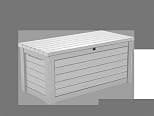 Keter 165 Gallon Weather Resistant Resin Deck Storage Container Box Outdoor Patio Garden Furniture, White - متتبع أسعار Amazon.sa