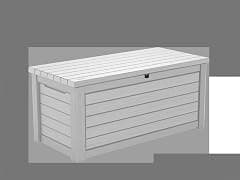Keter 165 Gallon Weather Resistant Resin Deck Storage Container Box Outdoor Patio Garden Furniture, White - متتبع أسعار Amazon.sa