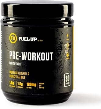 Pre-Workout Supplement for Energy, Focus & Endurance | Fruit Punch Flavor | 1.8g Beta Alanine, 1.5g Citrulline, 180mg Caffeine | 30 Servings (300g) | FU Fuel-Up by Kcal على Amazon.ae - متتبع الأسعار