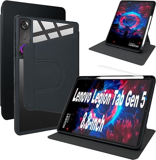 Lemxiee Cover for Lenovo Legion Tab Gen 5 Case for Rotating Stand & Pen Slot PU Leather Case + Clear Acrylic on Amazon.ae - Price Tracker