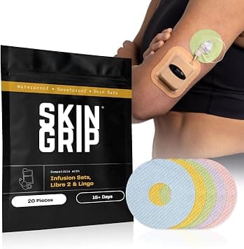 Skin Grip Universal Adhesive Patches for CGM and Insulin Pumps (20-Pack), 0.8-Inch Hole, Waterproof & Sweatproof for 10-14 Days, Pre-Cut Adhesive Tape (Pastel Pack) on Amazon.ae - Price Tracker