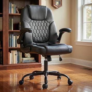 DROGO Aurum Ergonomic Office Chair for Work from Home | Computer Study Chair with Flip-up Armrests | PU Leather Executive Boss Chair with Recline, Heavy Duty Footrest & Lumbar Suppor (Black) على Amazon.ae - متتبع الأسعار