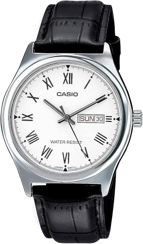 Casio Men's Silver Dial Leather Analog Watch on Amazon.sa - Price Tracker