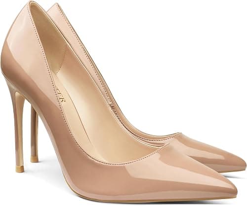 COLETER Middle Heels for Women, 3.93 inch/10cm Pointed Toe Dress Shoes Stiletto Heels Evening Party Pumps on Amazon - Best Deal Finder