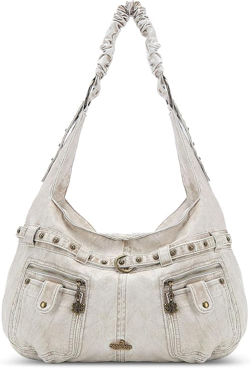 Angel Kiss Purses for Women Large Hobo Shoulder Bags Vagen Leather Multi-Pocket Tote Bag Ladies Designer Handbags with Studs on Amazon.ae - Price Tracker