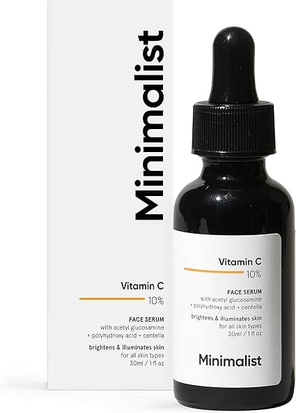 Minimalist 10% Vitamin C Face Serum for Skin Brightening | Highly Stable & Effective Face Serum with pure Ethyl Ascorbic Acid & Acetyl Glucosamine for Glowing Skin | 30ml on Amazon.ae - Price Tracker