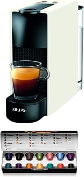 Nespresso Krups Essenza Mini Capsule Coffee Maker, 19-Bar Coffee Machine with 2 Coffee Programmes, Ultra-Compact Size and Auto-Off Function, 1450 W, 0.6 litres White - متتبع أسعار Amazon.sa