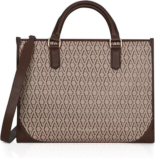 Accessorize London Women's Brown Bette Monogram Large Sized Tote Bag With Adjustable & Detachable Sling Strap And Top Handles | Fits Upto 16" Laptop | Tote Bags for Women For Office Use, Work, Brown on Amazon.ae - Price Tracker