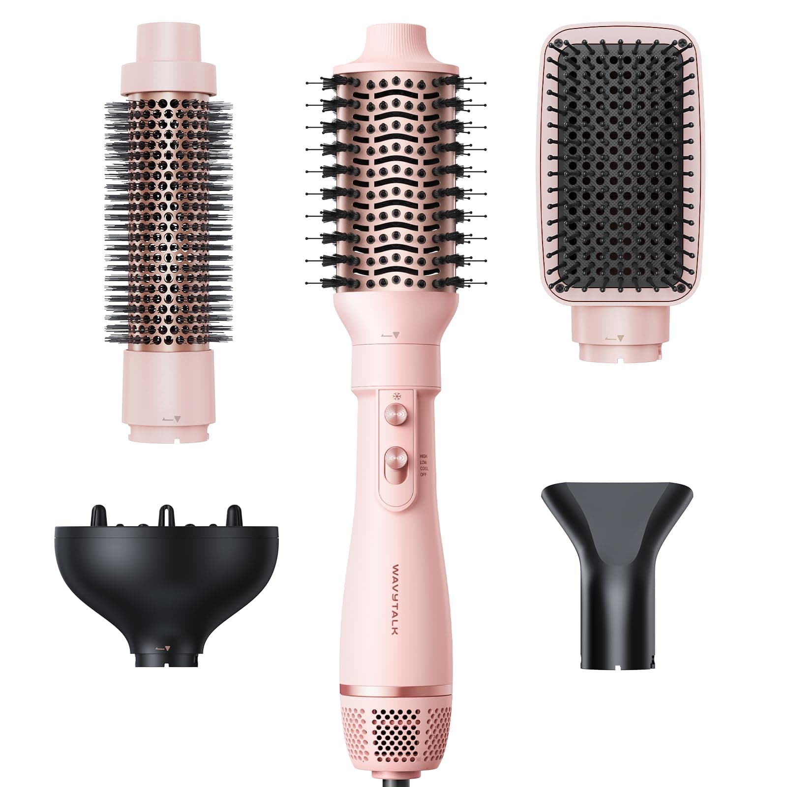 Blow Dryer Brush Set, Wavytalk Air Sculpt 5-in-1 Hot Air Brush Set, Multi Hair Styler for Salon Blowouts, Smooth Curls, Volumizing and Straightening, Sleek and Less Frizz, Pink on Amazon.ae - Price Tracker