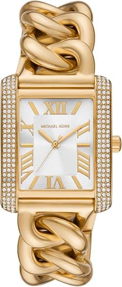 Michael Kors Emery Women's Watch, Rectangular Stainless Steel Watch for Women with Steel or Leather Band - متتبع أسعار Amazon.sa