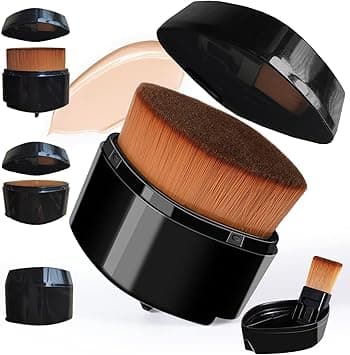 Excefore Retractable Flat Foundation Brush, Liquid Foundation Brush, Flat Makeup Brush for Liquid Makeup with Cover, Cream Contour Brush for Cream Makeup, Sunscreen Applicator, Black on Amazon.ae - Price Tracker