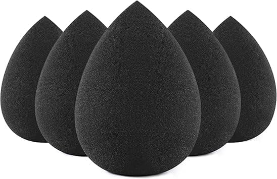 BEAKEY 5 Pcs Black Makeup Sponge, Blender Beauty Foundation Blending Sponge, Flawless for Liquid, Cream, and Powder, Latex Free and Vegan Makeup Sponges on Amazon.ae - Price Tracker