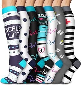 4 Pairs Copper Compression Socks for Women & Men Circulation 15-20 mmHg - Best Support for Nurses, Running - متتبع أسعار Amazon.sa
