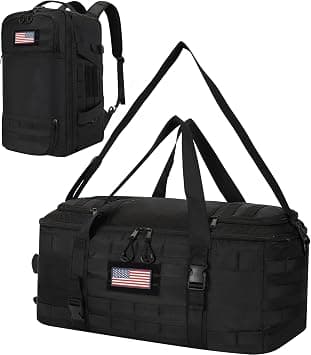 Gym Bag Tactical Duffle Bag Backpack for Men Travel Crossfit Workout Bag 40L with MOLLE System for Football Outdoor Sports,Camping,Weekend Trips (Black) on Amazon.ae - Price Tracker