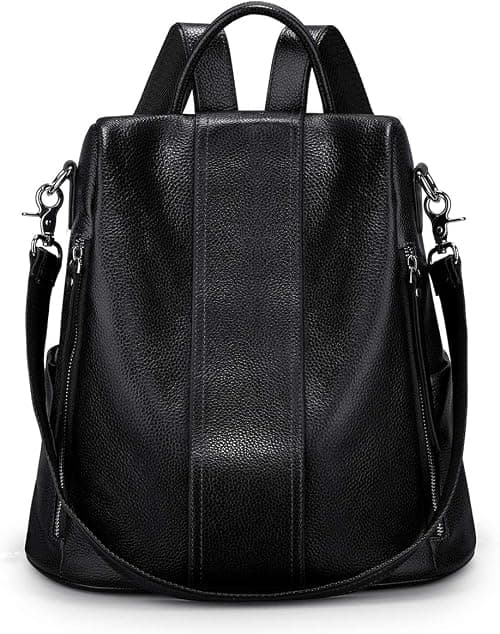 S-ZONE Women Soft Leather Backpack Anti-theft Purse Ladies Waterproof Rucksack School Bag | Soft on Amazon.ae - Price Tracker
