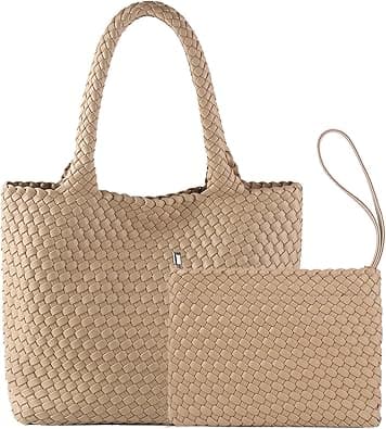 Fashion Woven Bag Shopper Bag Travel Handbags and Purses Women Tote Bag Large Capacity Shoulder Bags on Amazon.ae - Price Tracker