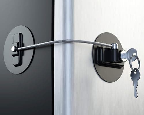 MUIN Highly Secured Refrigerator Lock with Key – Mini Refrigerator Door Lock for Children and Adults – Multi Functional Lock for Securing Fridge, Drawers and Health Products (Black) on Amazon - Best Deal Finder