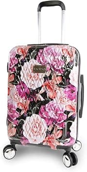 BEBE Women's Marie 21" Hardside Carry-on Spinner Luggage, Black Floral Print, One Size, Marie 21" Hardside Carry-on Spinner Luggage على Amazon.ae - متتبع الأسعار