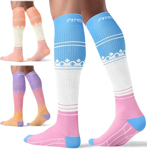 FITRELL 3 Pairs Compression Socks for Women and Men 20-30mmHg-Circulation Support Socks on Amazon.sa - Price Tracker