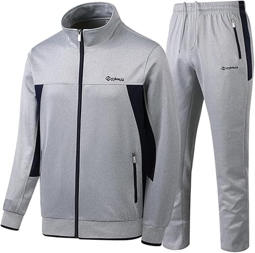 Men's Casual Tracksuit Long Sleeve Sweatsuit Athletic Set Full Zip Running Jogging Sports Jacket and Pants on Amazon.ae - Price Tracker
