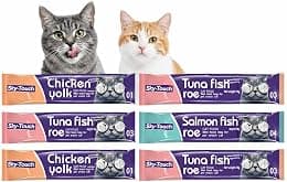 SKY-TOUCH 6Pcs Wet Cat Treats : Lickable Cat Food Wet Squeeze Up Interactive Cat Snack Strips with 3 Flavors (Tuna&Fish Roe, Chicken&Yolk, Salmon&Fish Roe, 16g Each) for All Cats (6Pack 96g) - Amazon.ae Price Tracker