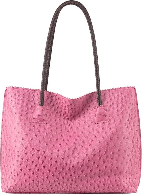 Milan Chiva Tote Bag for Women Large Ostrich Shoulder Handbags with Zipper on Amazon.ae - Price Tracker