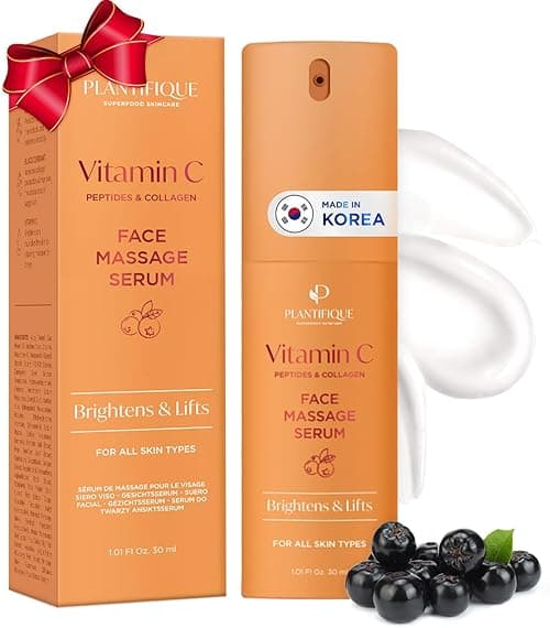 Plantifique Vitamin C Serum Face Korean Skin Care Anti Ageing Gua Sha Massage With Blackcurrant, Peptides, Collagen - Pigment Spots, 30 Ml on Amazon.ae - Price Tracker