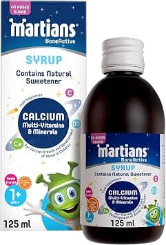 Martians BoneActive Calcium, Multivitamins & Minerals Syrup for Children 1+ Years, 125ml. Supports Bone Development & Immunity. Tutti Frutti Flavour. No Artificial Additives. Spoon Included - Amazon.sa Price Tracker