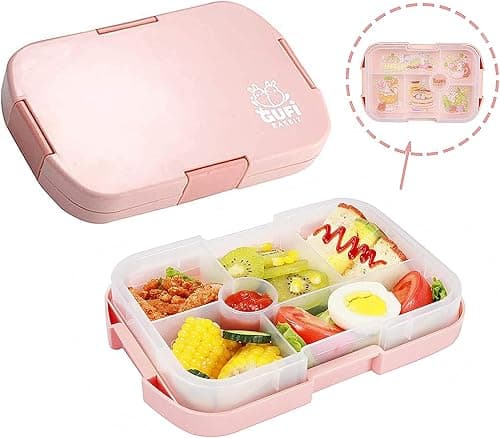 COOLBABY Kids Lunch Box, Bento Box With 6 Compartments, Suitable For Microwave And Dishwasher, 920Ml Lunch Container For Kids, Color:Pink on Amazon - Best Deal Finder