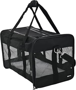AmazonBasics Medium Soft-Sided Mesh Pet Airline Travel Carrier Bag - 16.5 x 9.5 x 10 Inches, Black on Amazon.sa - Price Tracker
