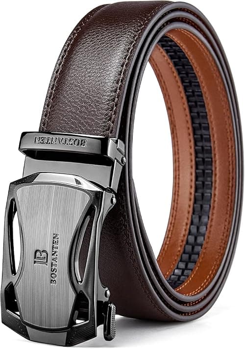 BOSTANTEN Mens Belt Leather 2 Pack Ratchet Belt For Men Dress and Casual with Adjustable Buckle, Trim to Fit on Amazon.ae - Price Tracker