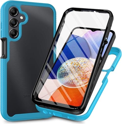 Sawiqpd for Samsung Galaxy A17 5G/4G Case and Screen Protector, Light Blue | 360 Degree Protection, Military Heavy Duty Protection, Hybrid PC & TPU, Shockproof Full Body Bumper, Clear Slim Phone Cover على Amazon.ae - متتبع الأسعار