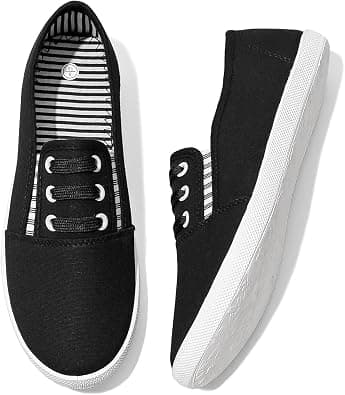 Women's Canvas Slip on Sneakers Casual Slip on Walking Shoes Womens Tennis Shoes Flat Dress Shoes Non Slip Work Shoes on Amazon.ae - Price Tracker