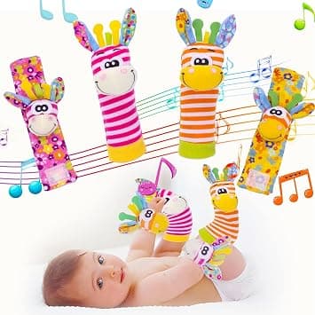 YLMKDE Wrist Rattles and Socks Set - Soft Sensory Toys for Babies, Cartoon Animal Early Development Toy - Shower Gift for Newborn Infant Boy Girl 0 to 3 Years Old on Amazon - Best Deal Finder