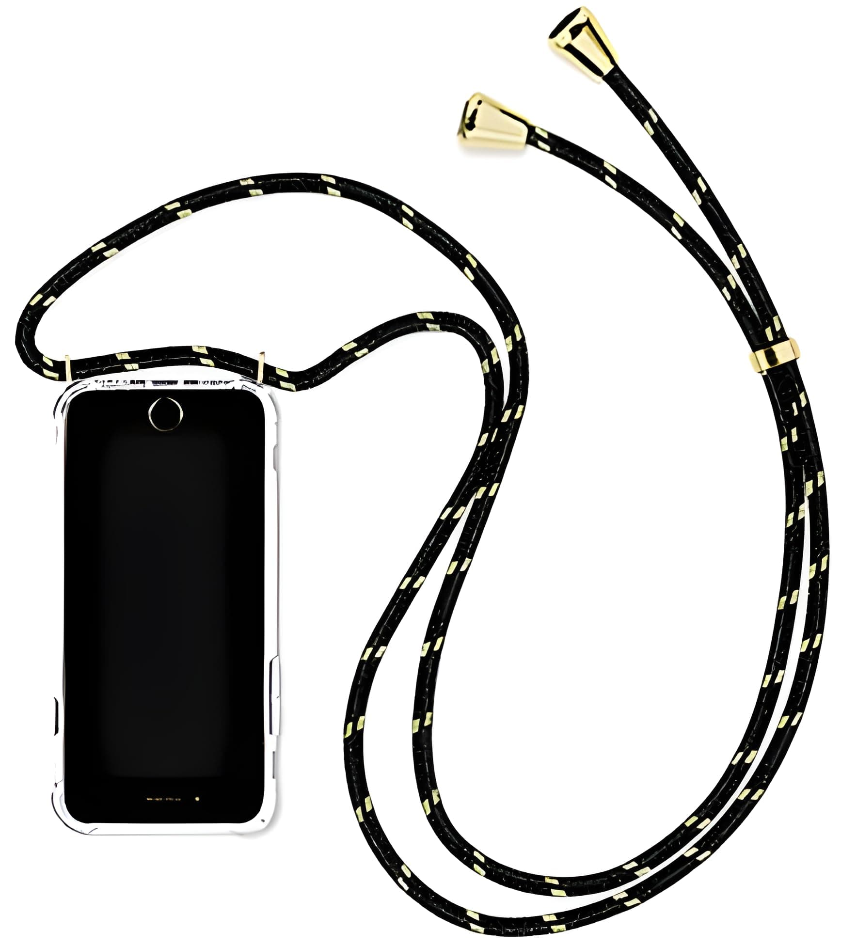 iPhone 16 Crossbody Case Cell Phone Lanyard for around the shoulder, Phone Safety Adjustable Phone Strap, Best Smartphones Lanyard with Full Coverage Case (Black and Gold, iPhone 16) on Amazon.ae - Price Tracker