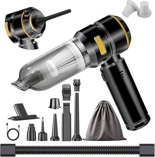 Car Vacuum Cleaner Wireless, 4 in 1 Portable High Power Cordless Small Hand Held Vacuum Cleaners for Cars Home Air Duster Air Blower مكنسة كهربائية للسيارة مكنسة سيارة on Amazon - Best Deal Finder