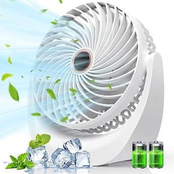 Desk Fan, Small Table Fan with Strong Airflow Quiet Operation Portable Fan Speed Adjustable Head 360°Rotatable Personal Fan for Home Bedroom Office Outdoor Table and Desktop (White) on Amazon.ae - Price Tracker