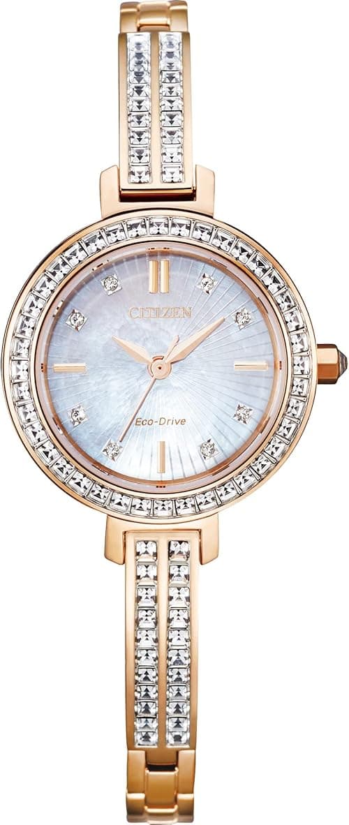 Citizen Women's Classic Eco-Drive Watch, Stainless Steel, Pink Gold Bracelet, White Dial on Amazon.ae - Price Tracker
