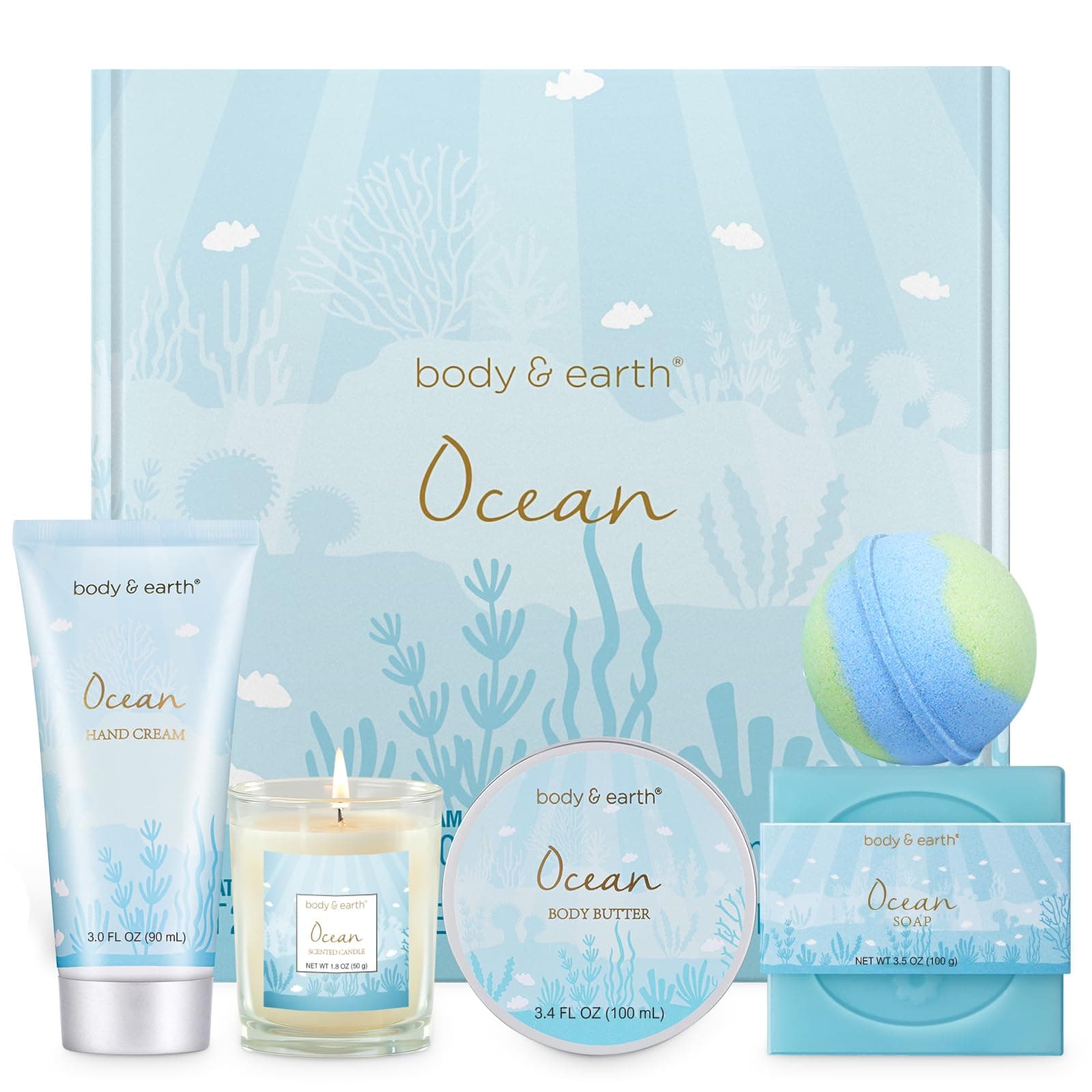 Gifts for Women BODY & EARTH Birthday Gifts for Women, Gift Set 5Pcs Ocean Bath Spa Gift Set, Women's Gift Baskets Travel Kit, Skin Care Sets, Gift Sets for Her, Pamper Gifts for Mom, Wife on Amazon.ae - Price Tracker