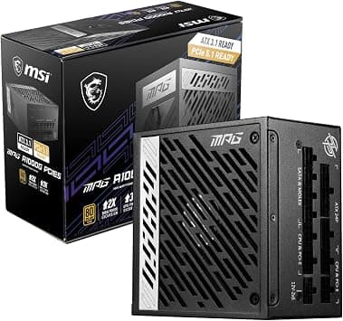 MSI MPG A1000G PCIE5 1000W Power Supply, Full Modular Design, 80 Plus Gold Certified, 135mm Active PFC Fan, Compliant with PCIe 5.0, 100% All Japanese 105°C Capacitor - Black on Amazon.ae - Price Tracker