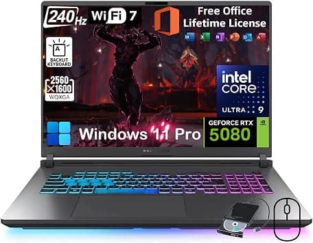 ASUS (Upgraded) ROG Strix G18 Gaming Laptop - NVIDIA RTX 5080 GDDR7 Intel 24 Core Ultra 9 275HX 18" 2.5K 16:10 240Hz Display w/Office Lifetime & Win 11 Pro RGB Backlit KB WiFi 7 (64GB DDR5, 4TB SSD) on Amazon.ae - Price Tracker