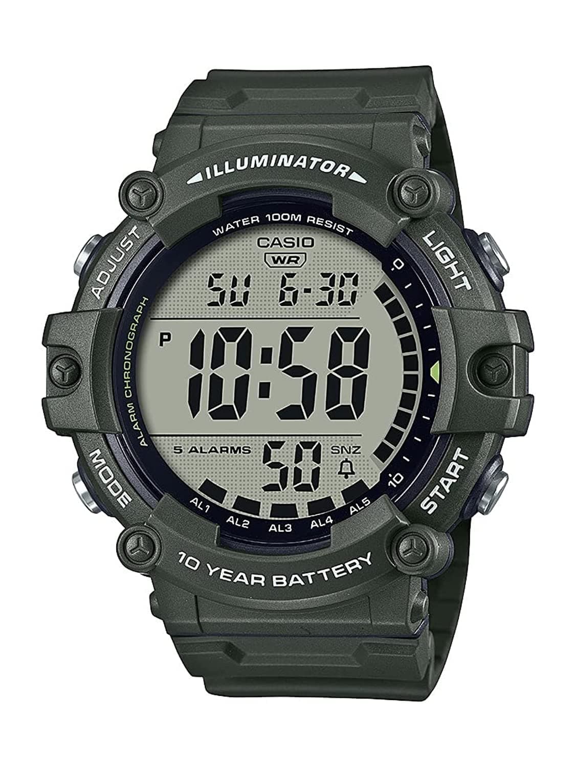 Casio Illuminator AE1500WH Series | 10-Year Battery | LED Backlight | 5-Alarms | 1/100 Sec Stopwatch | Men's Digital Watch on Amazon.ae - Price Tracker