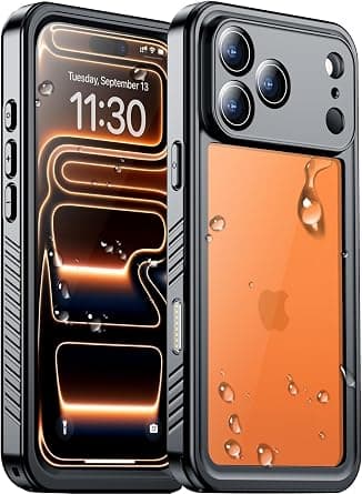 Compatible with iPhone 17 Pro Max Case,Waterproof Built-in Screen & Camera Protector IP68 Underwater Full Body 17FT Dropproof Shockproof Phone Case 6.9"-Black/Clear على Amazon.ae - متتبع الأسعار