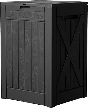 Homall 180L Large Resin Deck Box Lockable Storage Box Indoor Outdoor Use | Heavy Duty Storage Box Waterproof Container for Patio Furniture Outdoor Cushions Garden Tools Large Outdoor Storage Box - متتبع أسعار Amazon.sa