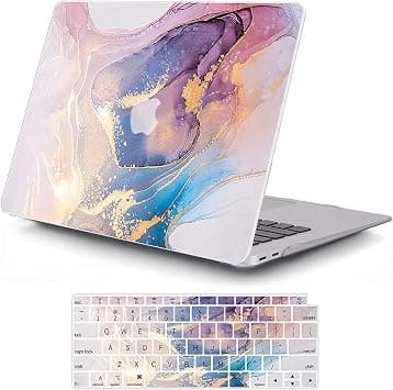 Fit for 2022 M2 Chip MacBook Pro 13 Inch Case, 2021 2020-2016 Release M1 A2338 A2289 A2251 A2159 A1989 A1706 Hard Shell Case & Keyboard Cover for New Pro 13 with Touch Bar, White Gold على Amazon.ae - متتبع الأسعار