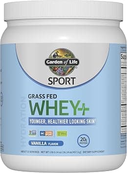 Garden of Life Sport Whey Protein Powder Vanilla Flavor 20g Plus Marine Collagen Peptides & MSM for Women and Men, Optimum Amino Energy, Younger, Healthier Looking Skin - Grass Fed, About 15 Servings on Amazon - Best Deal Finder