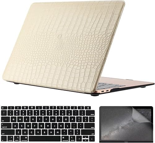 Compatible with MacBook Air 15 inch Case 2026-2023 Release M5 M4 M3 M2 Chip (Model A3448 A3241 A3114 A2941), Classic PU Leather Hard Case with Keyboard Cover & Screen Protector, Cream on Amazon.ae - Price Tracker