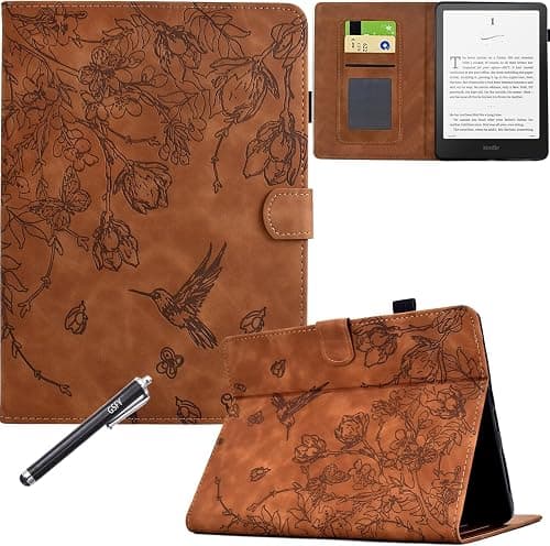Stand Case for Kindle Paperwhite (12th Gen 2024) - PU Leather Stand Cover with Card Slot & Auto Wake/Sleep, Magnetic Closure Protective Folio for 7" Kindle & Colorsoft Signature Edition, Brown on Amazon.ae - Price Tracker