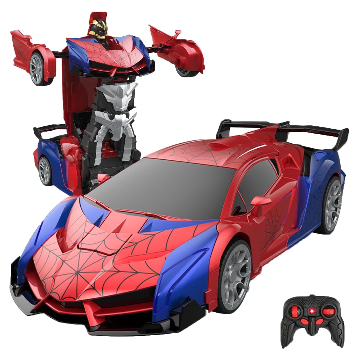 Spider Transform RC Cars Toys with Eye & Underbody Lights, 2.4GHz Remote Control Car One-Button Deformation, Fast 360°Rotation Robot Toys Birthday Gifts for 3 4 5 6 7 8 9 10 Year Old Boys Age 4-7 8-12 on Amazon.ae - Price Tracker