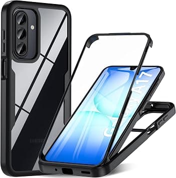 ottpluscase For Samsung Galaxy A17 5G Case, 360° Shockproof Outdoor Phone Case with Screen Protector - Full Cover Armour Case, Black على Amazon.ae - متتبع الأسعار